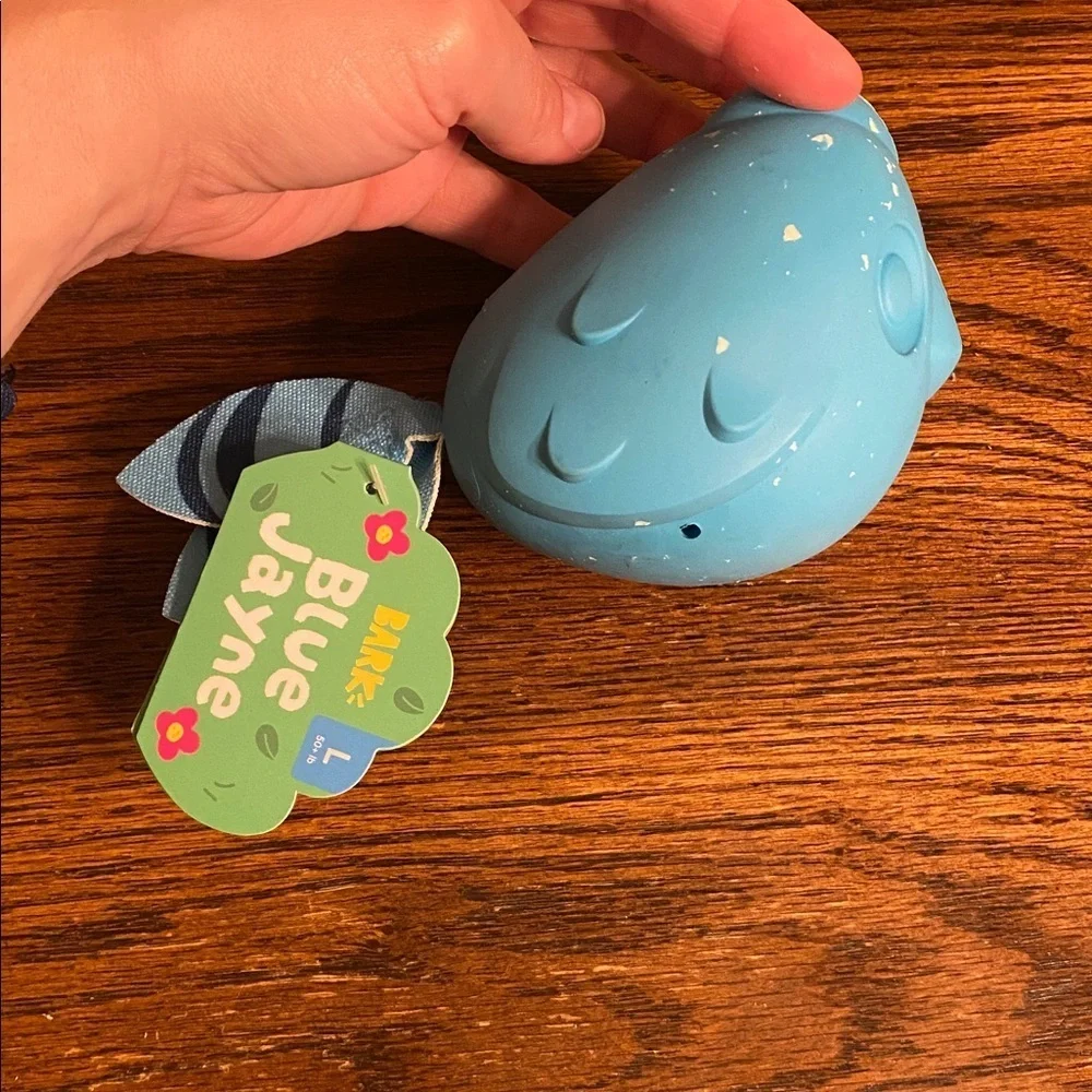 BARK Blue Jayne Dog Toy Natural Rubber Vanilla Scented Tug & Fetch NWT